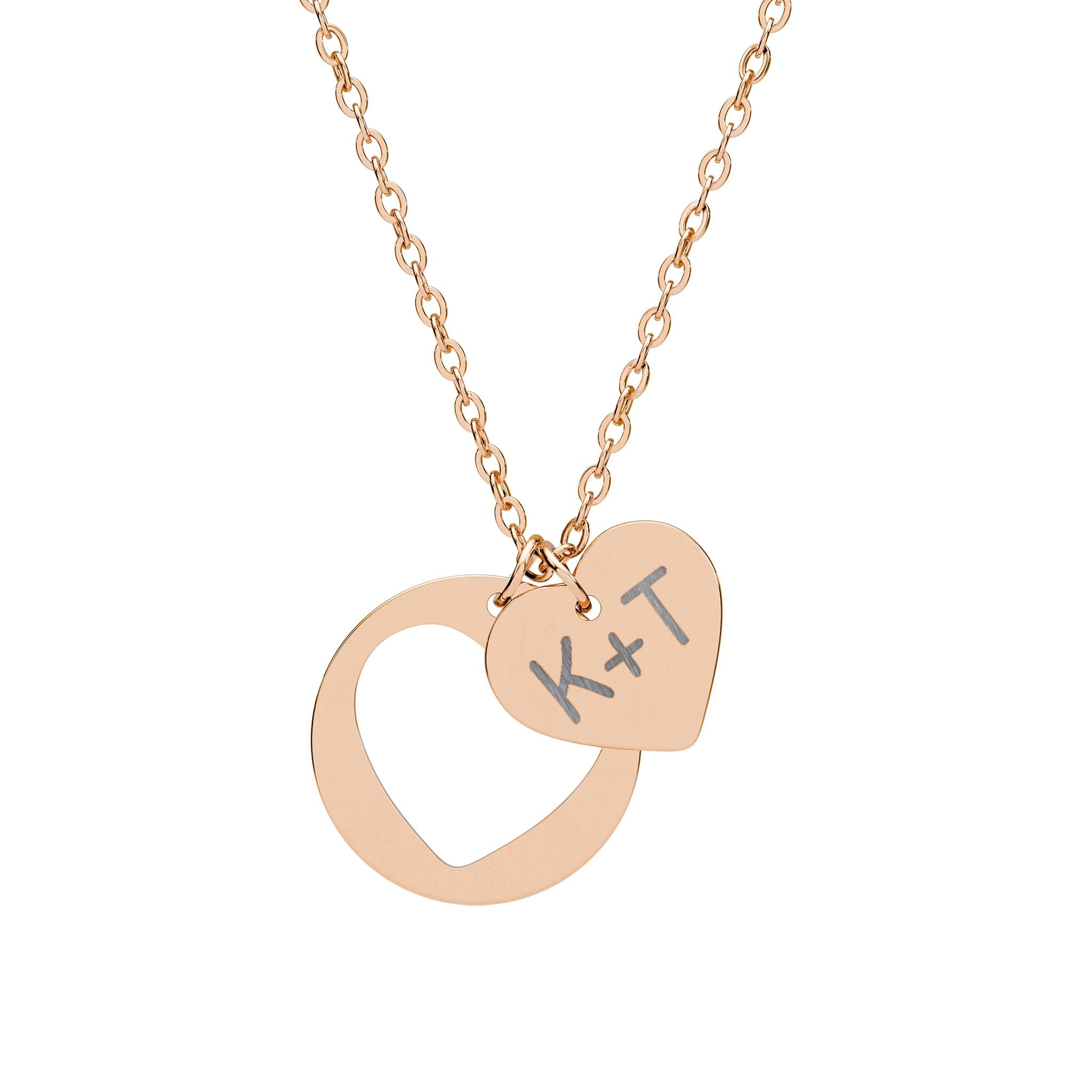 ENTWINED | Personalized Couples Heart Charm Necklace