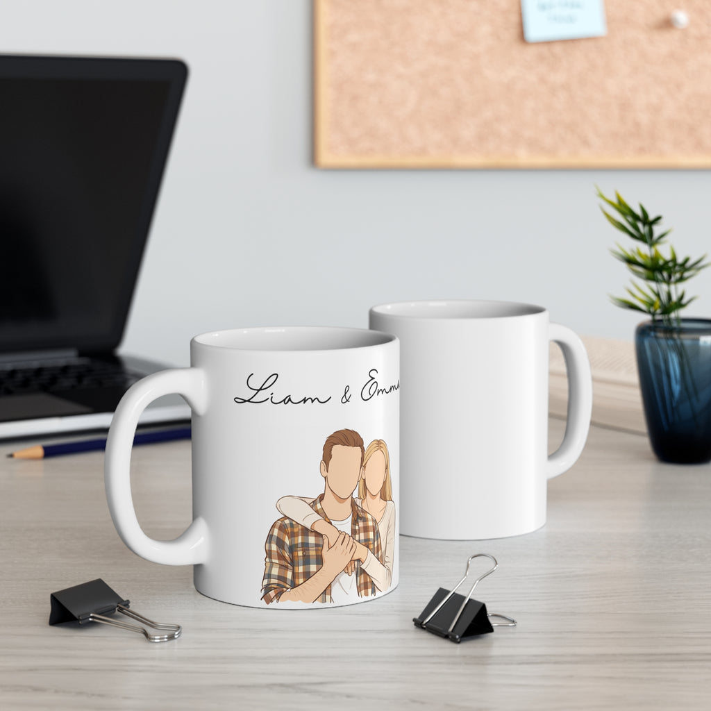 BELOVED | Personalized Couple Portrait Ceramic Mug
