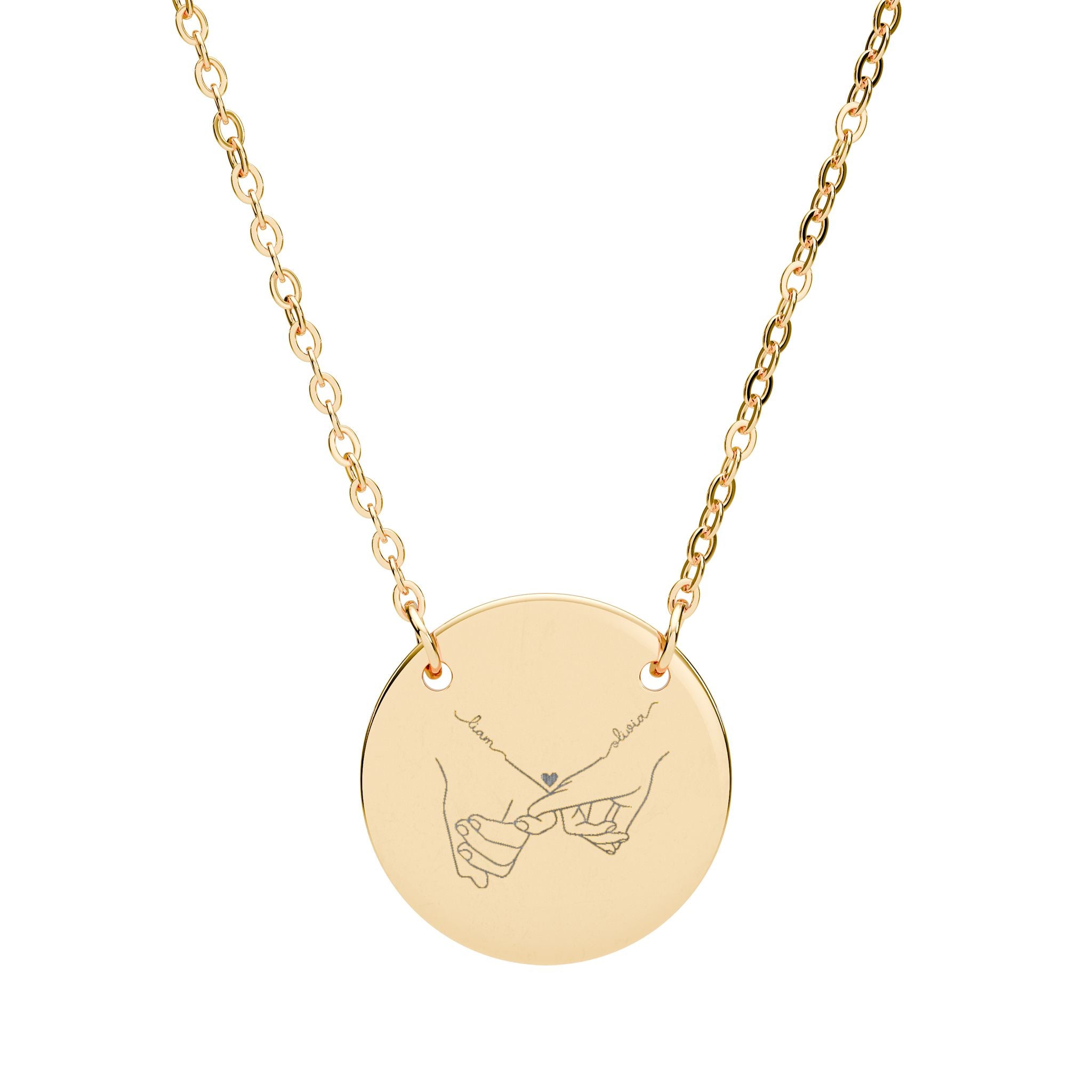 LINKED | Personalized Couples Engraved Disc Necklace