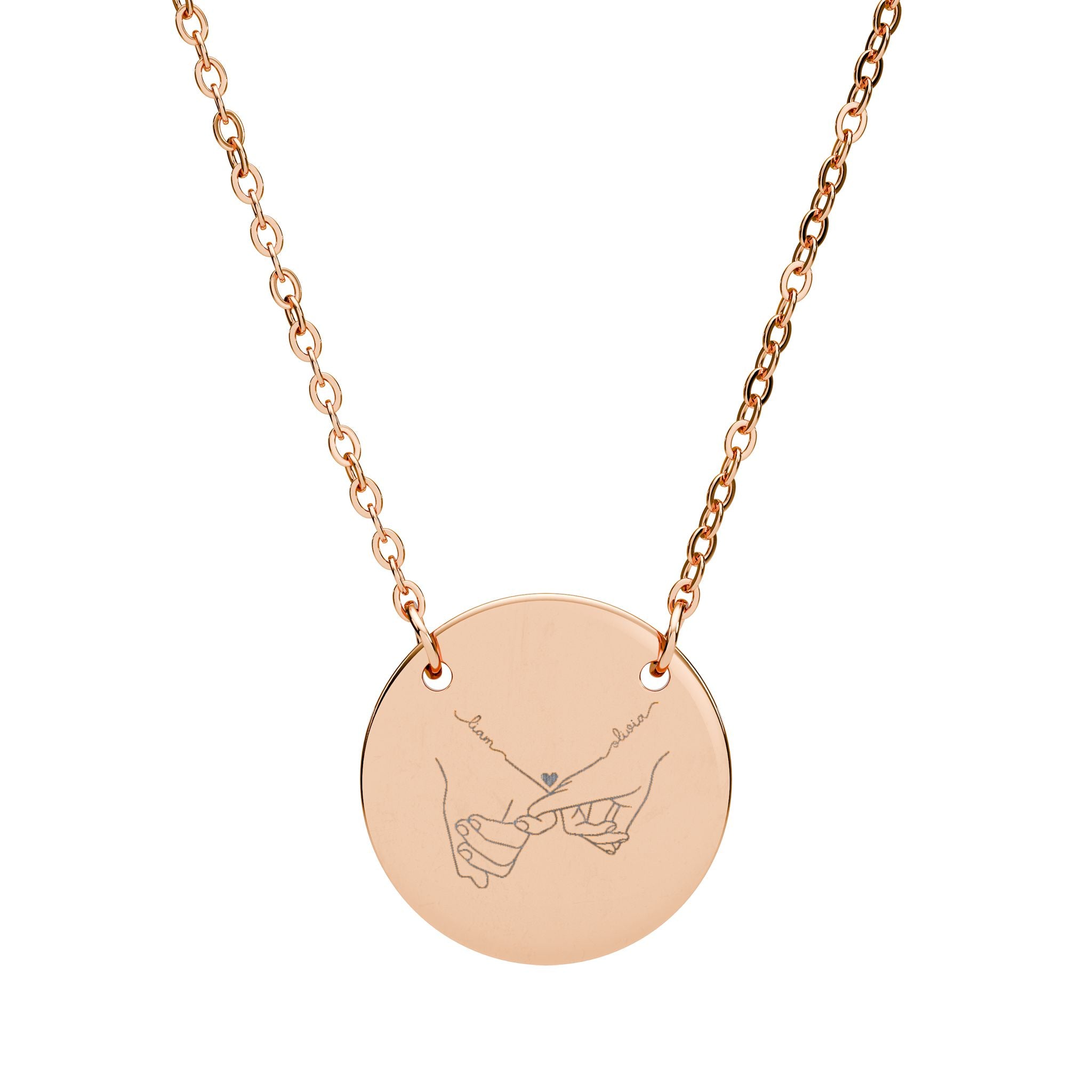 LINKED | Personalized Couples Engraved Disc Necklace