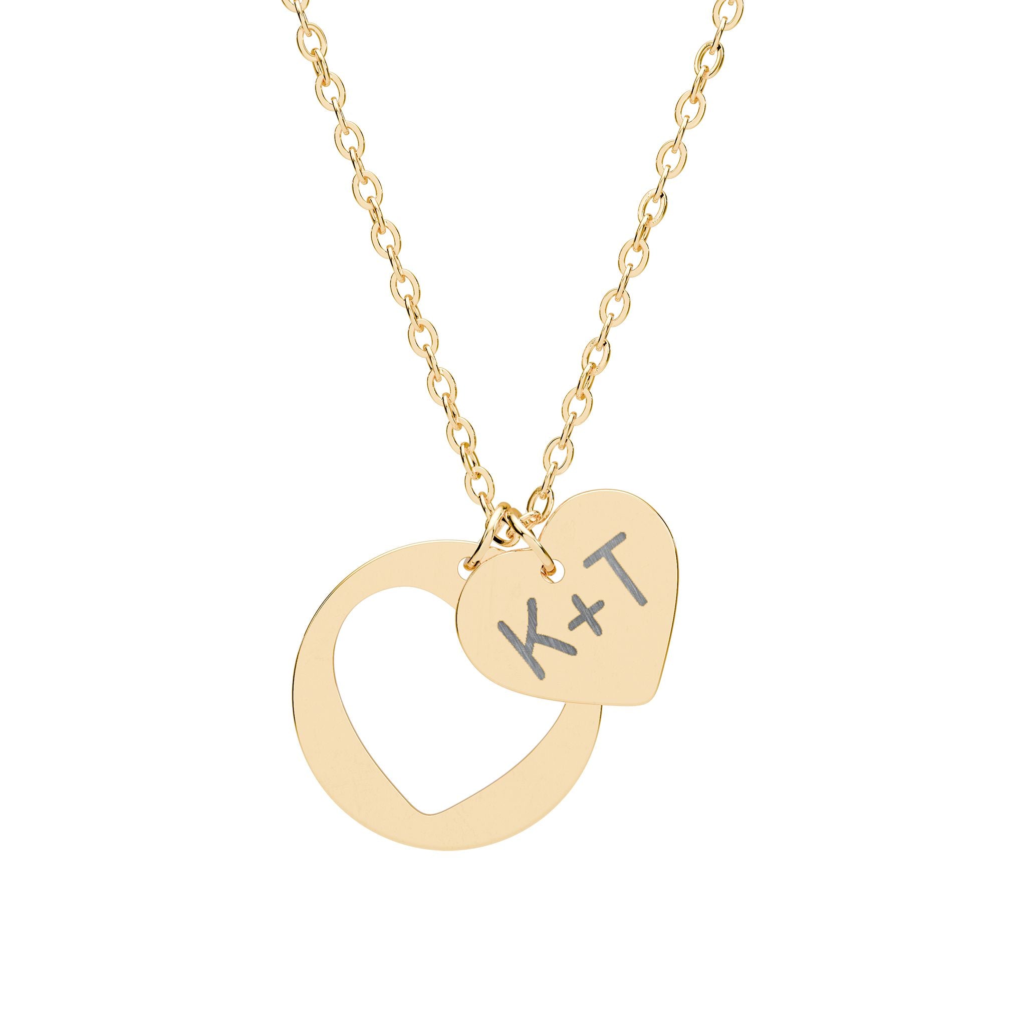 ENTWINED | Personalized Couples Heart Charm Necklace