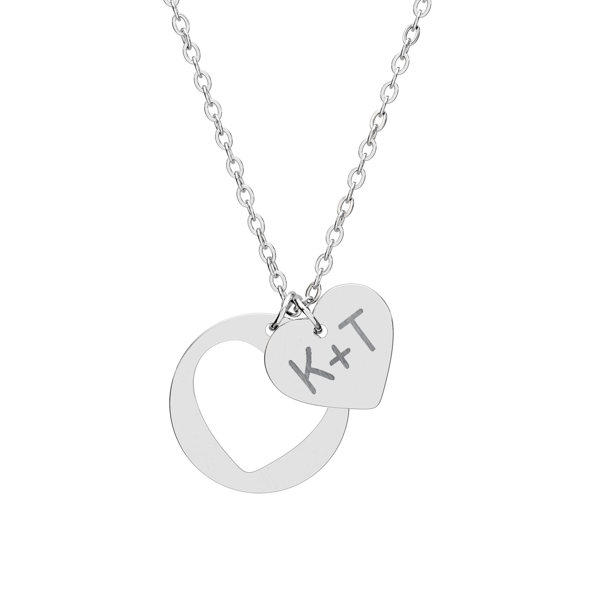 ENTWINED | Personalized Couples Heart Charm Necklace