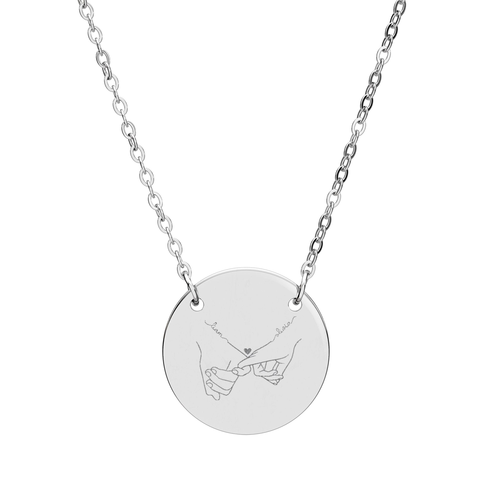 LINKED | Personalized Couples Engraved Disc Necklace
