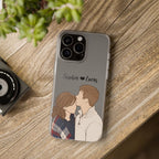 US | Personalized Couple Portrait Clear Phone Case