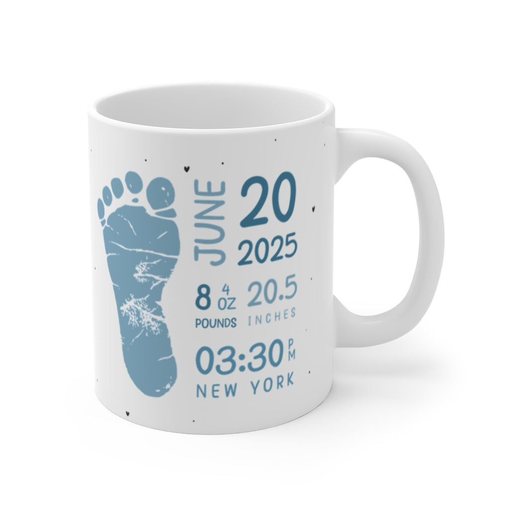 FOOTPRINT | Personalized Baby Birth Stats Ceramic Mug