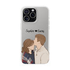 US | Personalized Couple Portrait Clear Phone Case
